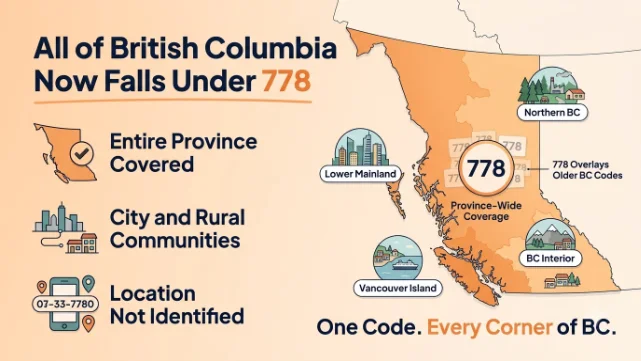 All of British Columbia Now Falls Under 778