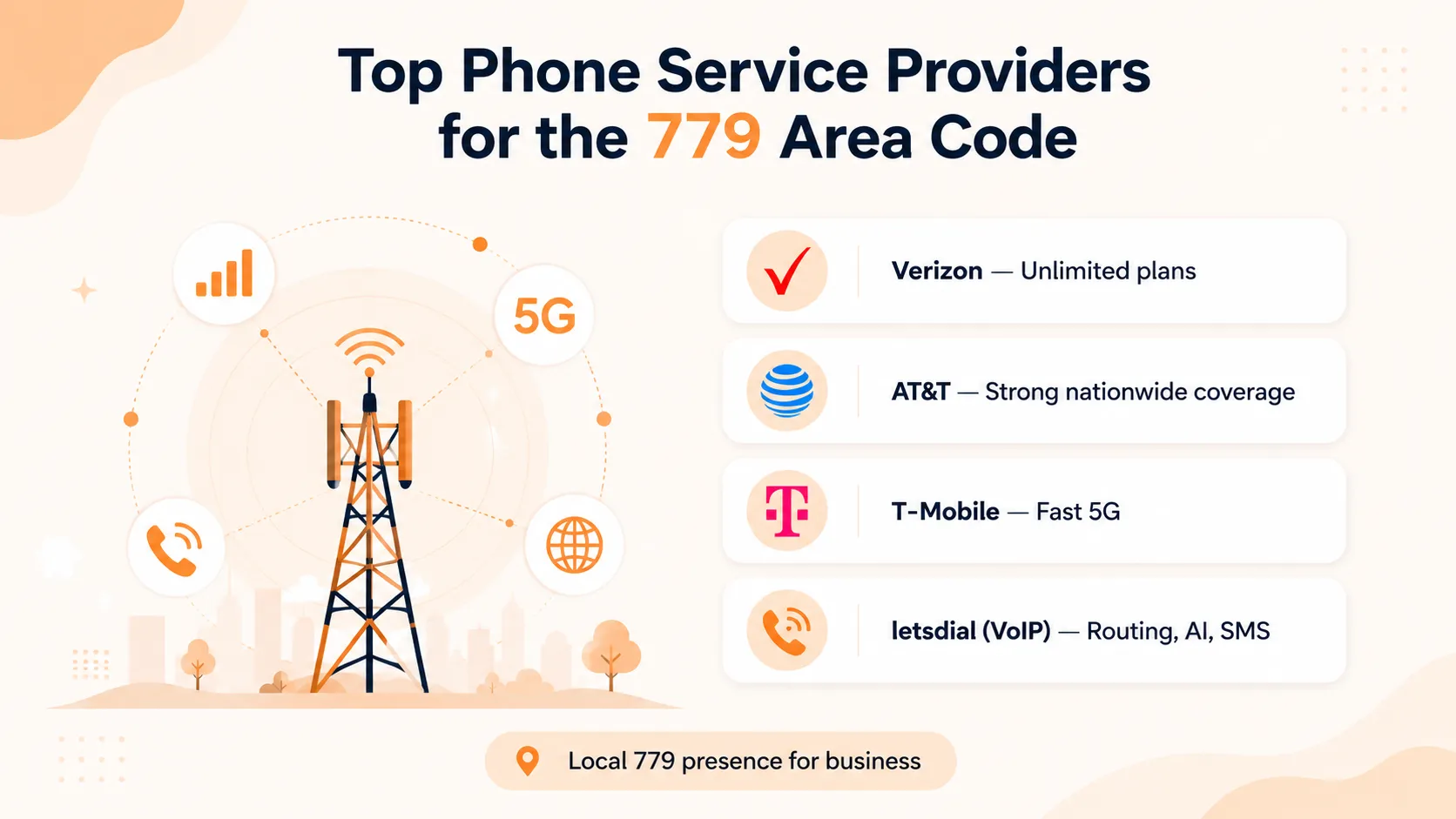 Top phone service providers for the 779 area code