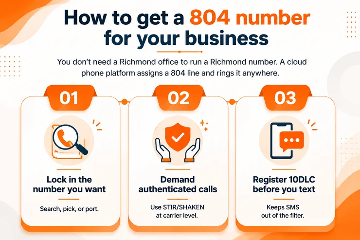 How to get and run an 804 Richmond number that gets answered