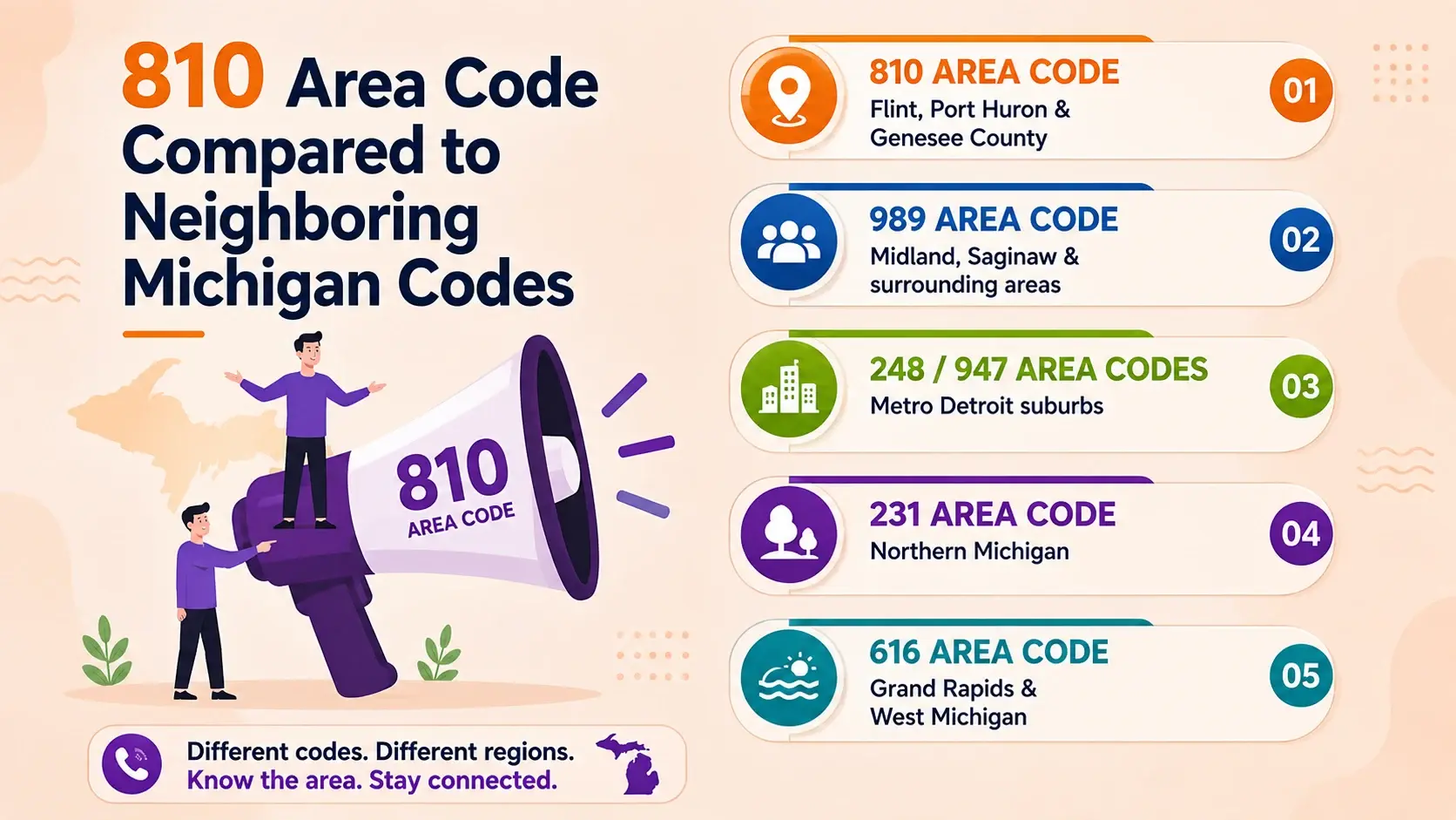 810 Area Code Compared to Neighboring Michigan Codes