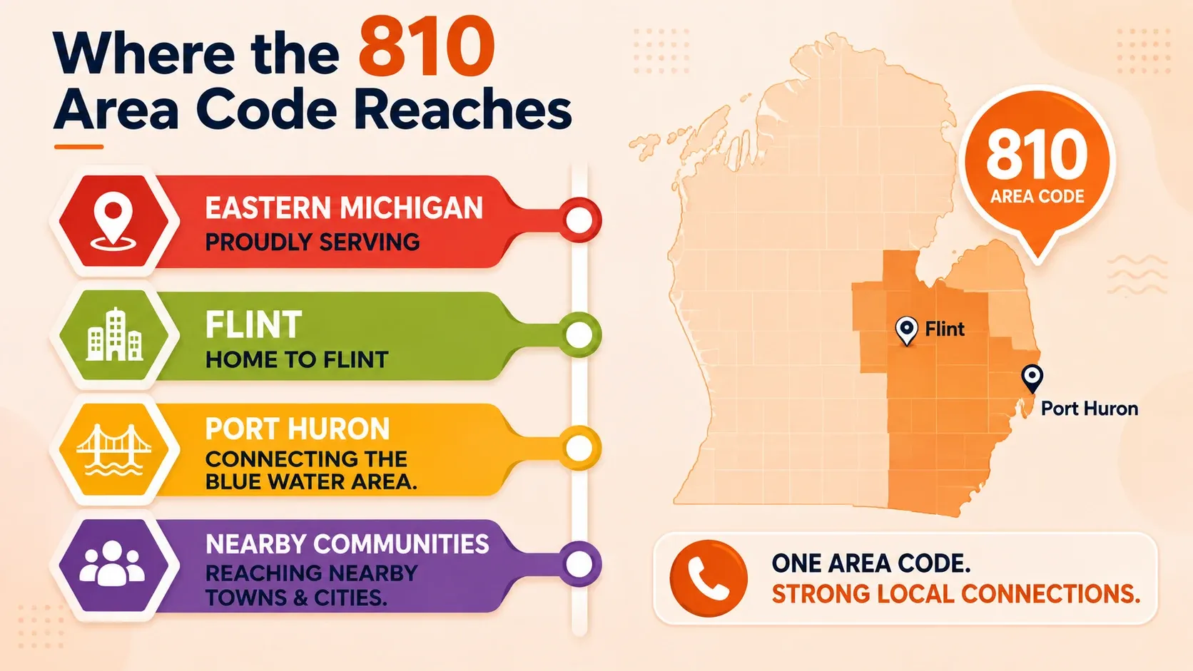 Where the 810 Area Code Reaches