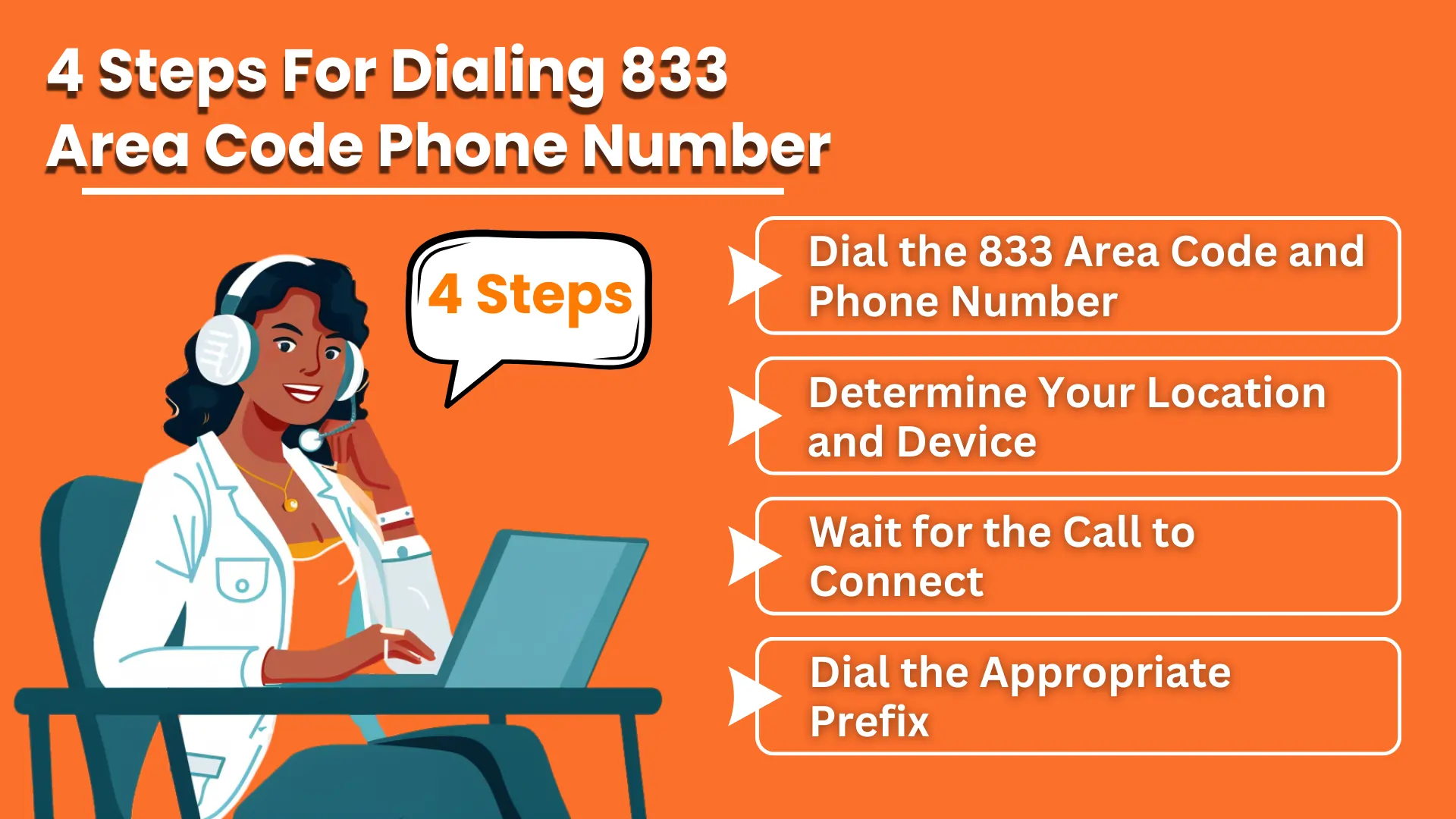 4 steps for dialing an 833 area code phone number