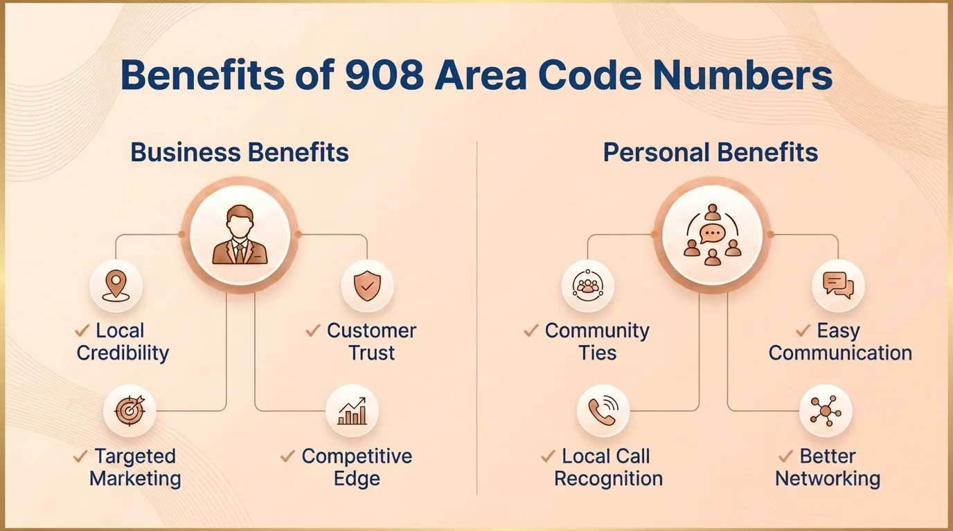 Benefits of a 908 area code number