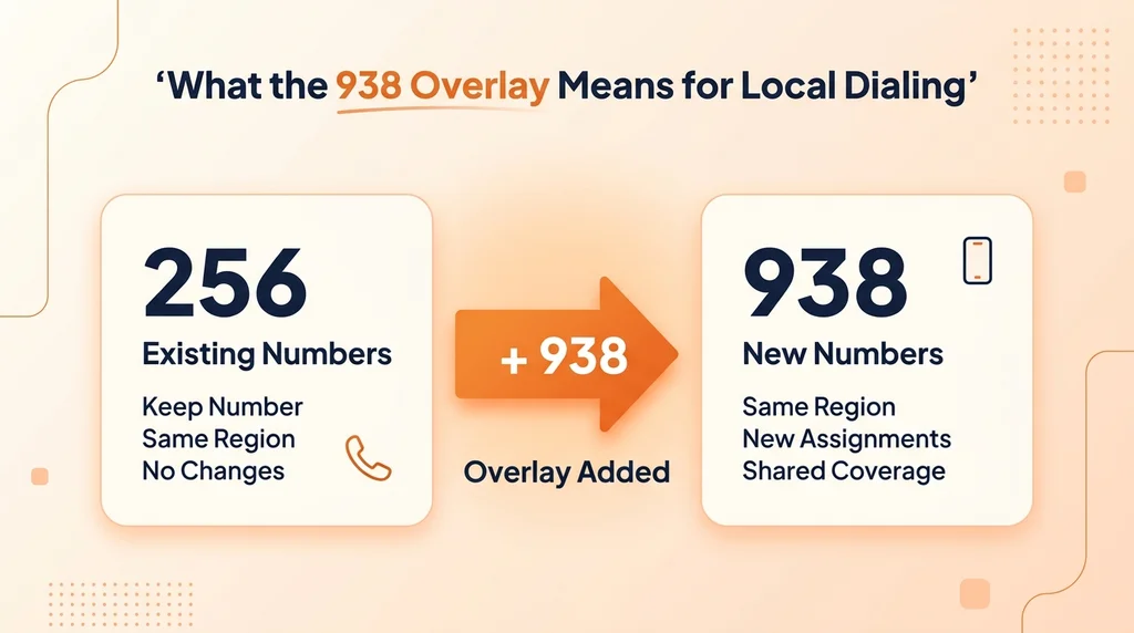 What the 938 Overlay Means for Local Dialing — area code 938