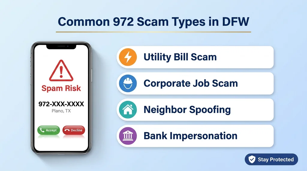 Common 972 scam types in DFW and how a verified business number earns call trust