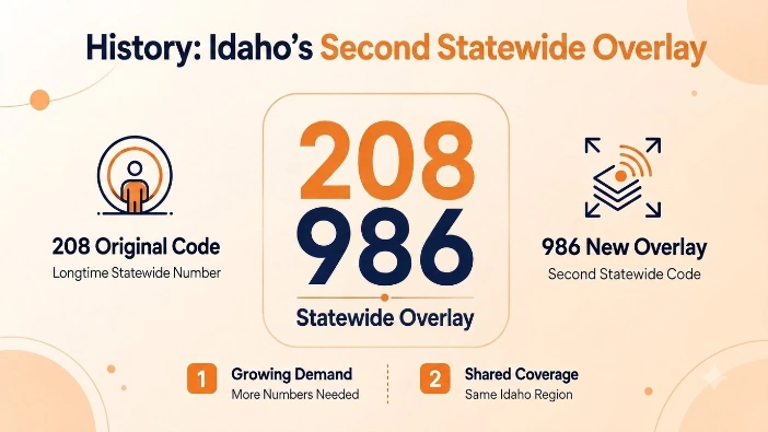 History of the 986 area code — Idaho's second statewide overlay on 208