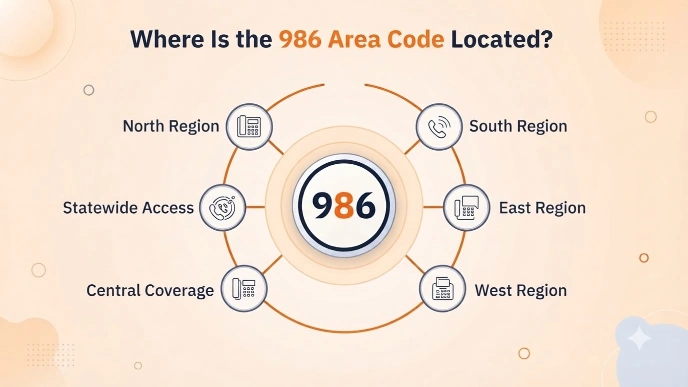Where is the 986 area code located — statewide Idaho coverage map