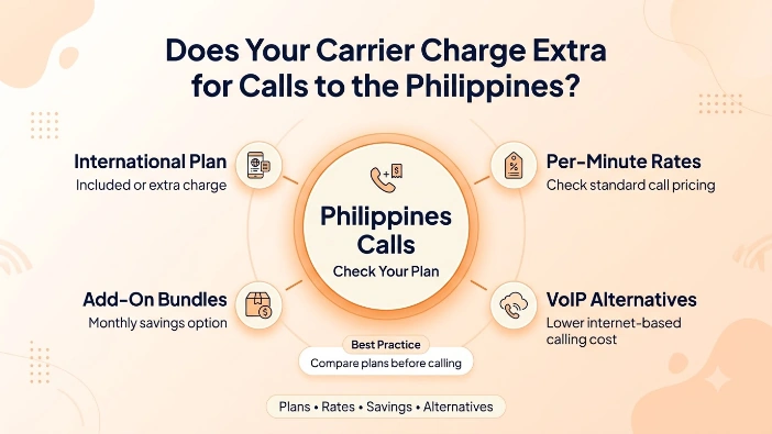 Does your carrier charge extra for calls to the Philippines — per-minute international rates