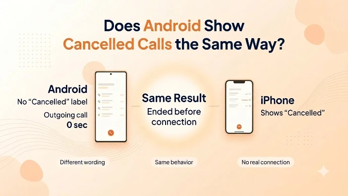 Does Android Show Cancelled Calls the Same Way?