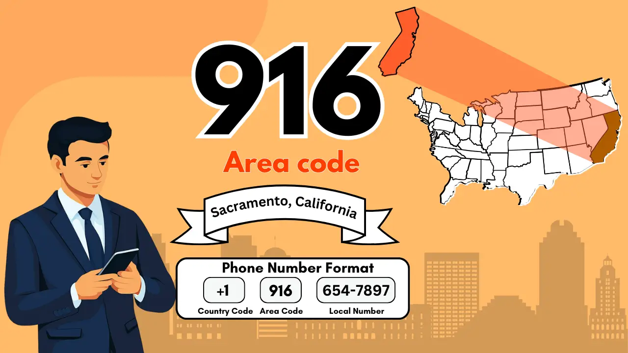 916 지역 코드 새크라멘토 전화번호 받기 Letsdial