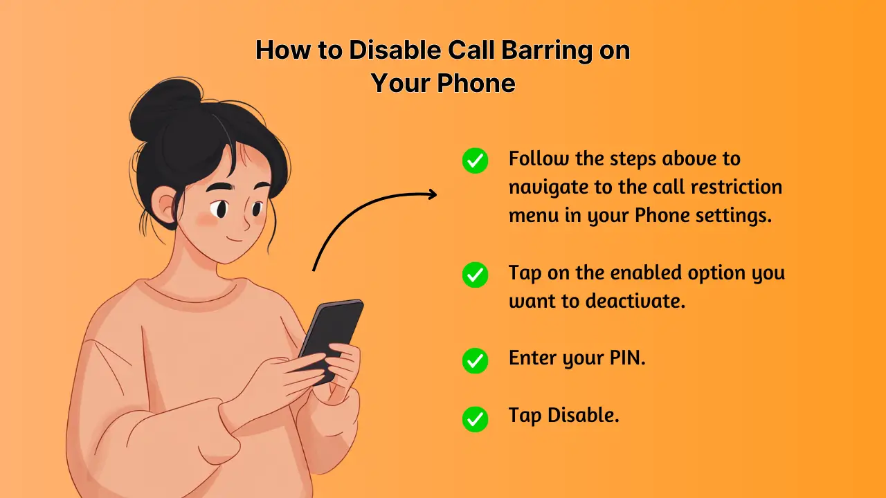 Deactivating call restrictions on mobile.