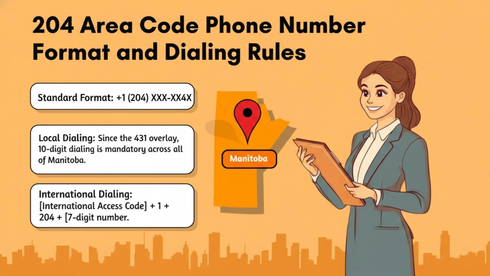 204 Area Code Phone Number Format and Dialing Rules